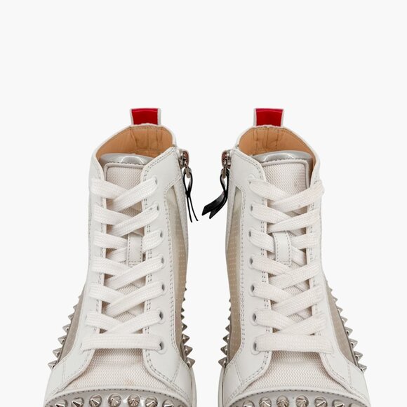 Christian Louboutin Sosoxy Spike Donna Sneakers Size 37 US 7 Mesh High Top White - Picture 5 of 15